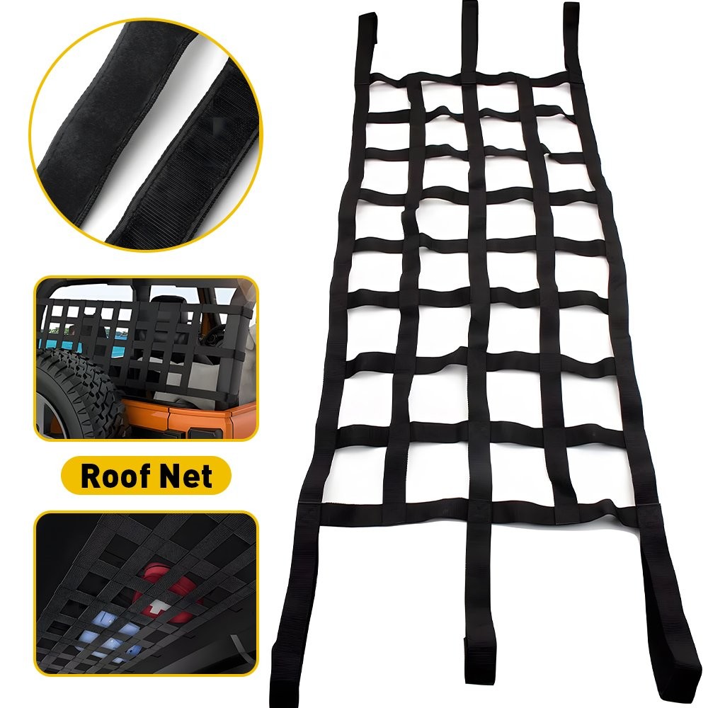 Mesh Cargo Net Roof Top Netting Hammock for 1987-24 Jeep Wrangler YJ TJ JK JL A thumbnail 16