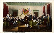 1920s Declaration of Independence U. S. Capitol Painting John Trumbull Postcard