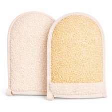 EUROPEAN M6 Egyptian Loofah Sponge, Large Double-Sided Exfoliating Mitt