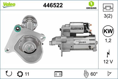 Anlasser Starter VALEO ORIGINS - NEW O.E. TECHNOLOGIE 446522 für MAZDA VOLVO 12V