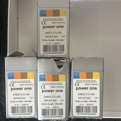 #ad 60 ct Power One Implant Plus Size 675 Blue Zinc Air Hearing Aid Batteries $75.00