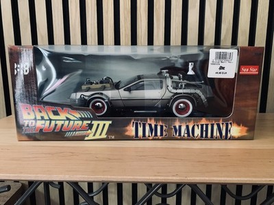 Sunstar 1/18 Maßstab 2712 Zurück in die Zukunft Teil 3 Zeitmaschine Delorean