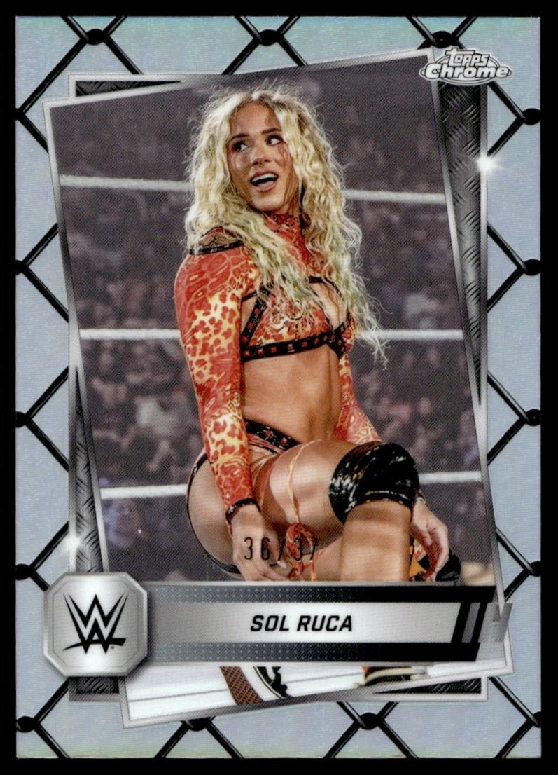 2025 Topps Chrome WWE CAGE Refractor Sol Ruca 36/37 #24 A6