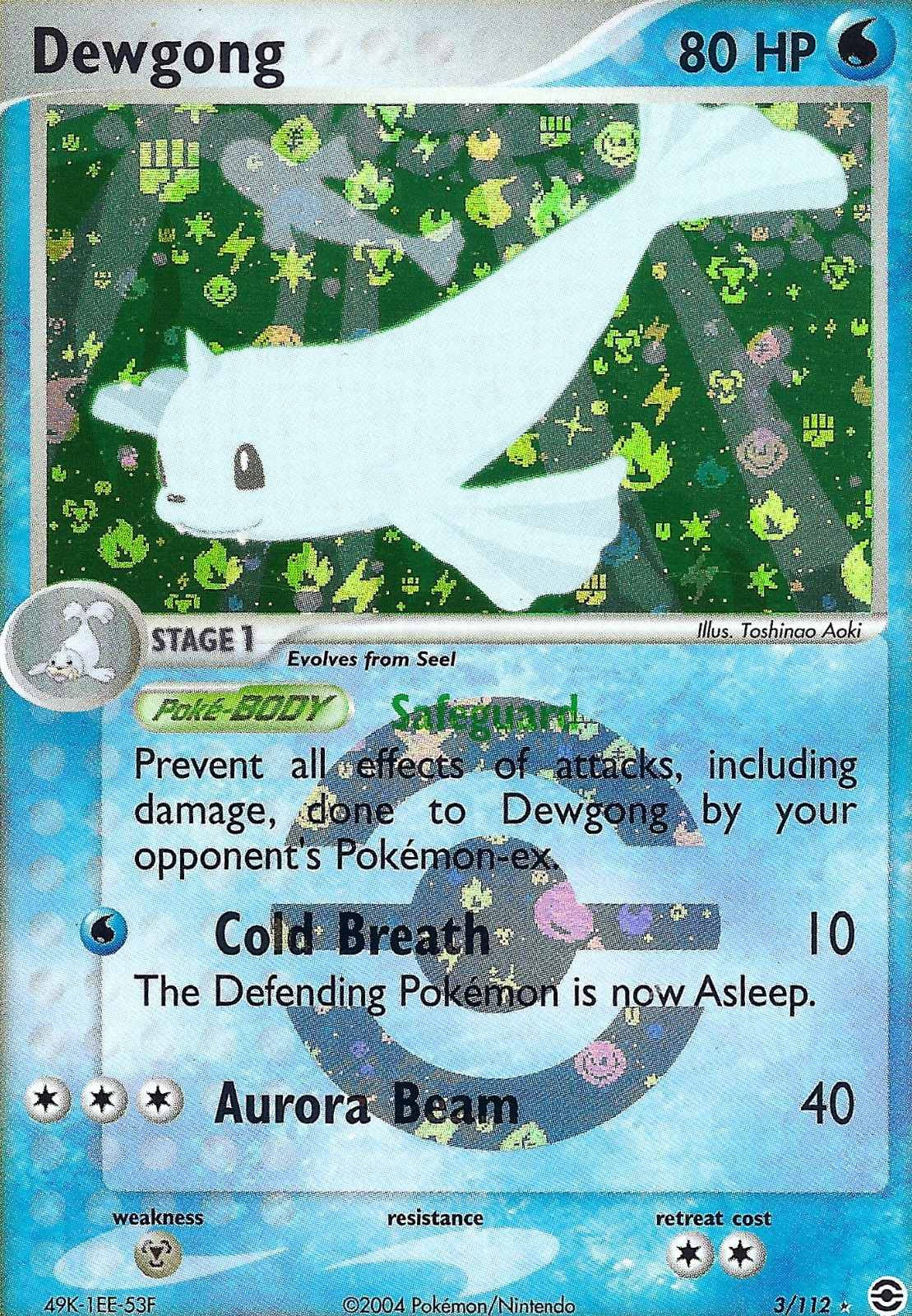 Dewgong 3/112 Firered & Leafgreen Reverse Holo Rare Pokemon - Near Mint