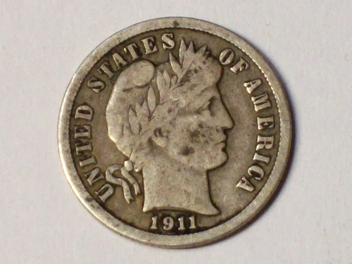 1911-P Barber Dime — photo from the most recent tracked eBay sale