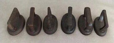 6 petits fers à repasser anciens en fonte. dentellière  - Photo 1/4