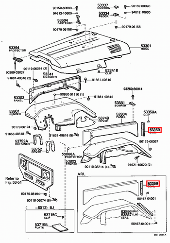 Genuine Toyota LandCruiser HJ47 Side Fender Cushion Seal Rubber Shim x2 - Picture 5 of 9