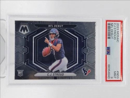 CJ STROUD 2023 MOSAIC NFL DEBUT ROOKIE FOOTBALL TEXANS RC PSA 9 Q4320