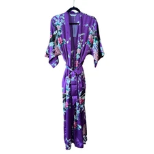 NWT Babeyond Women’s Purple Peacock Kimono with Cherry Blossom Print, One Size