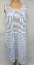 3X NWT Croft  Barrow Knit Rayon Blend Sleeveless Nightgown Blue Stripe