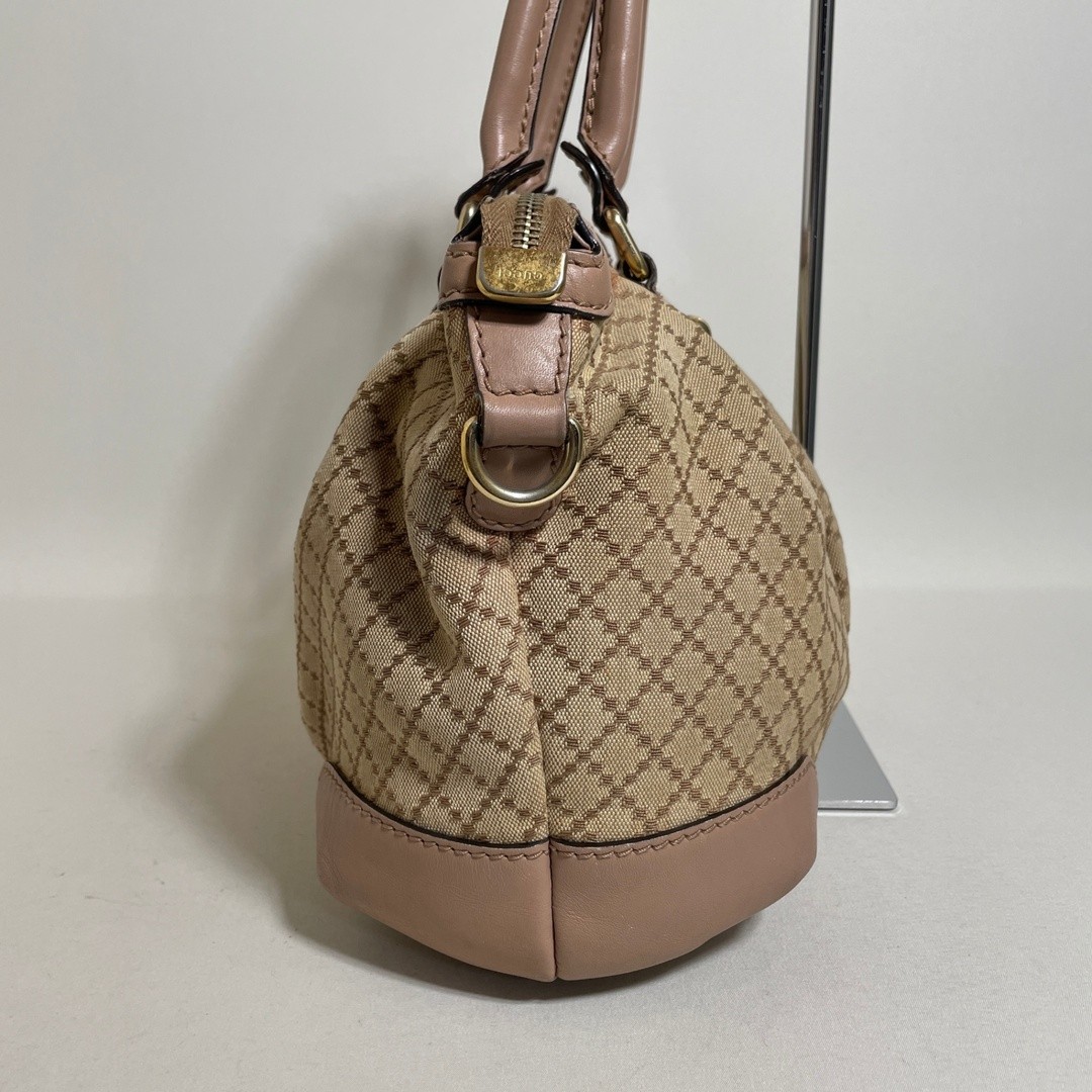 Gucci Diamante 2WAY Leather Bag Pink Beige Used Authentic Handbag thumbnail 4