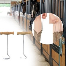 2Pcs Long Boot Hooks Comfortable Grip Equestrian Tools Wood Handle Horse Riding
