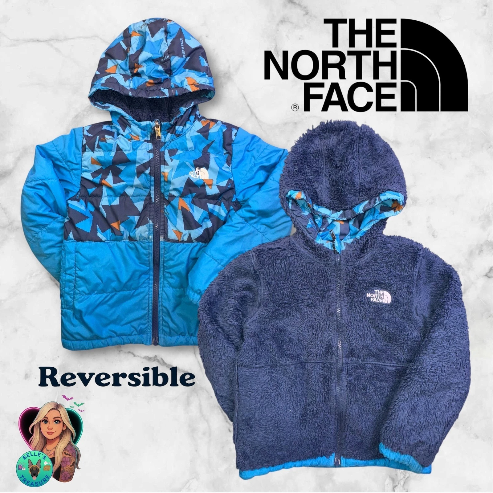 THE NORTH FACE Kids' 6T Reversible Mount Chimbo Full Zip Hooded Jacket Blue Camo
Opens in a new wind