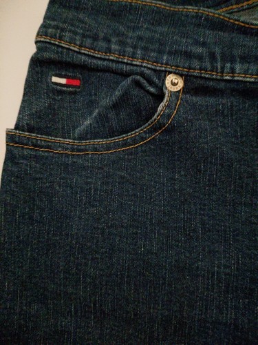 Tommy Hilfiger Girl Size 7 Denim Jeans Flag Patches Pre-Owned EUC - Picture 8 of 8