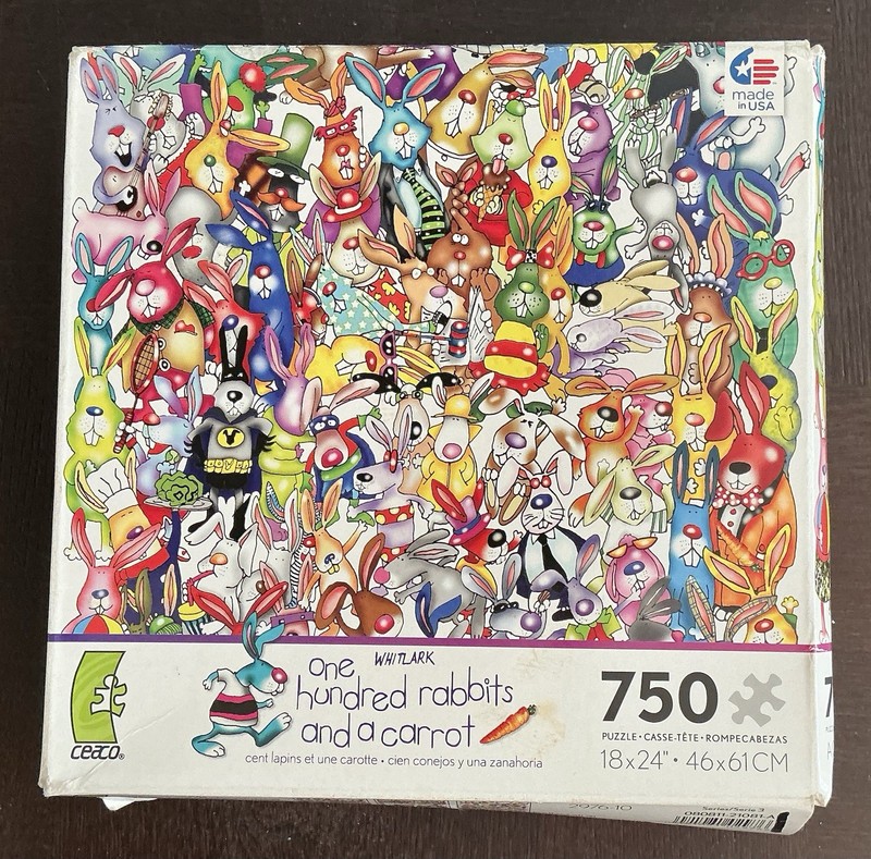 CEACO PUZZLE “ONE HUNDRED RABBITS AND A CARROT” 750 PIECES COMPLETE