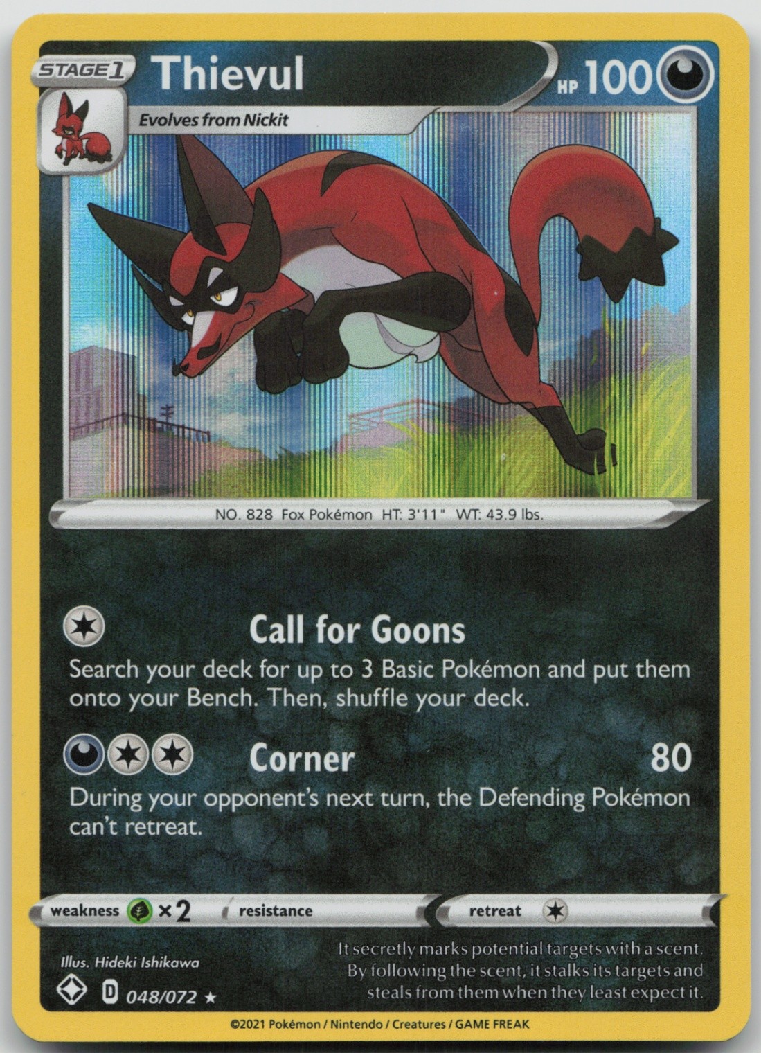 Thievul 048/072 Holo Rare Shining Fates NM Holo