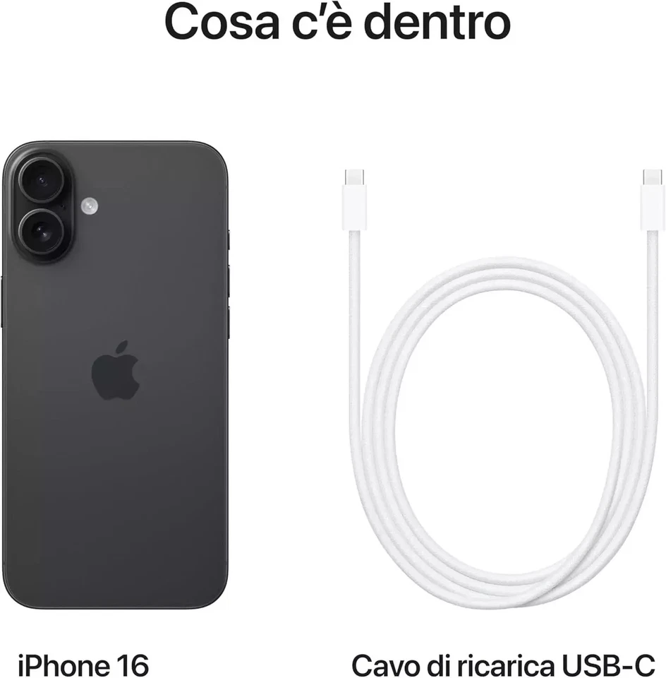 APPLE IPHONE 16 512GB 5G NERO SMARTPHONE BLACK GARANZIA NUOVO ORIGINALE ITALIA - Immagine 2 di 3