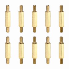 10 Pcs Double Ended Copper Stud Nut, M3x27mm Male to Male