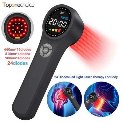 24 Diode Cold Laser Device Handheld for Pain Relief Deep Tissue Muscle Healing