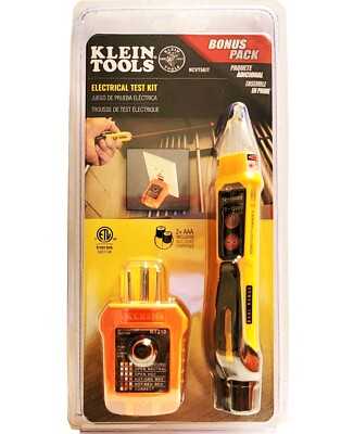 Klein NCVT5KIT Electrical Tester Kit w/ Dual-Range NCVT/GFCI Receptacle Tester