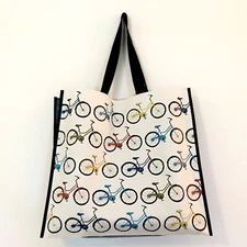 TJ Maxx Bikes Bicycles Multicolor Reusable Tote Shopping Bag Collectible 