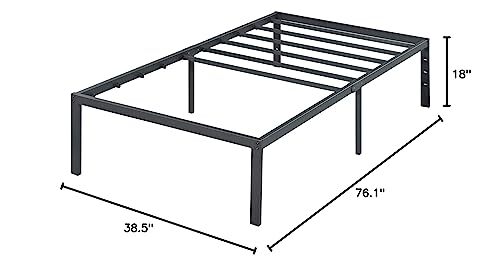 Olee Sleep 18 Inch Tall Heavy Duty Steel Slat Anti-slip Support Easy Assembly...