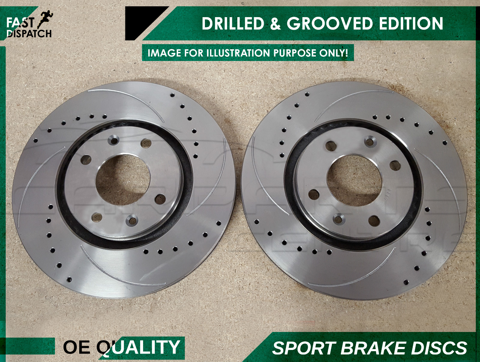 FOR MINI COOPER S R56 R57 REAR DRILLED AND GROOVED BRAKE DISCS BREMBO