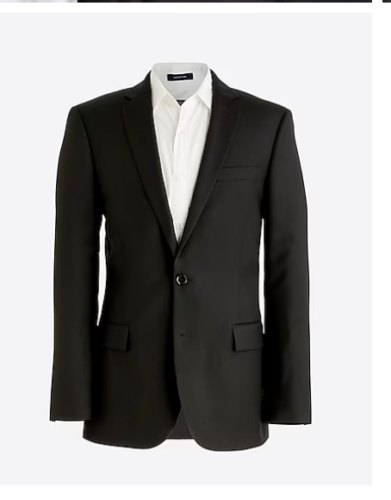 J.Crew Mens $498 Slim Thompson Suit Jacket Worsted Wool Black Size 40R G1730