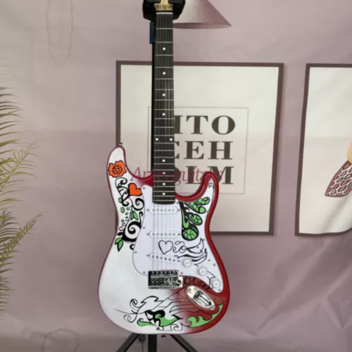 Custom Jimi Hendrix Monterey ST Electric Guitar SSS Pickup Basswood Body Rare