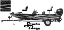 Grey Pontoon Wrap Modern Lines Fishing Abstract Graphic Bass Boat Decal Vinyl US