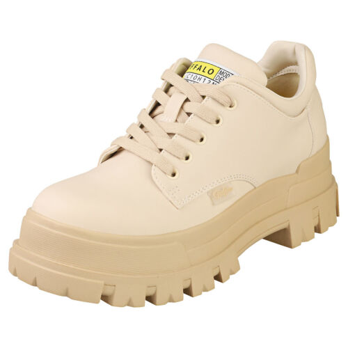 Buffalo Aspha Cls Vegan Womens Beige Fashion Trainers - 5 UK - Picture 1 of 8