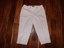 NWT Womens BANDOLINOBLU Felicia White Anklette Relaxed Stretch Pants Sz 6