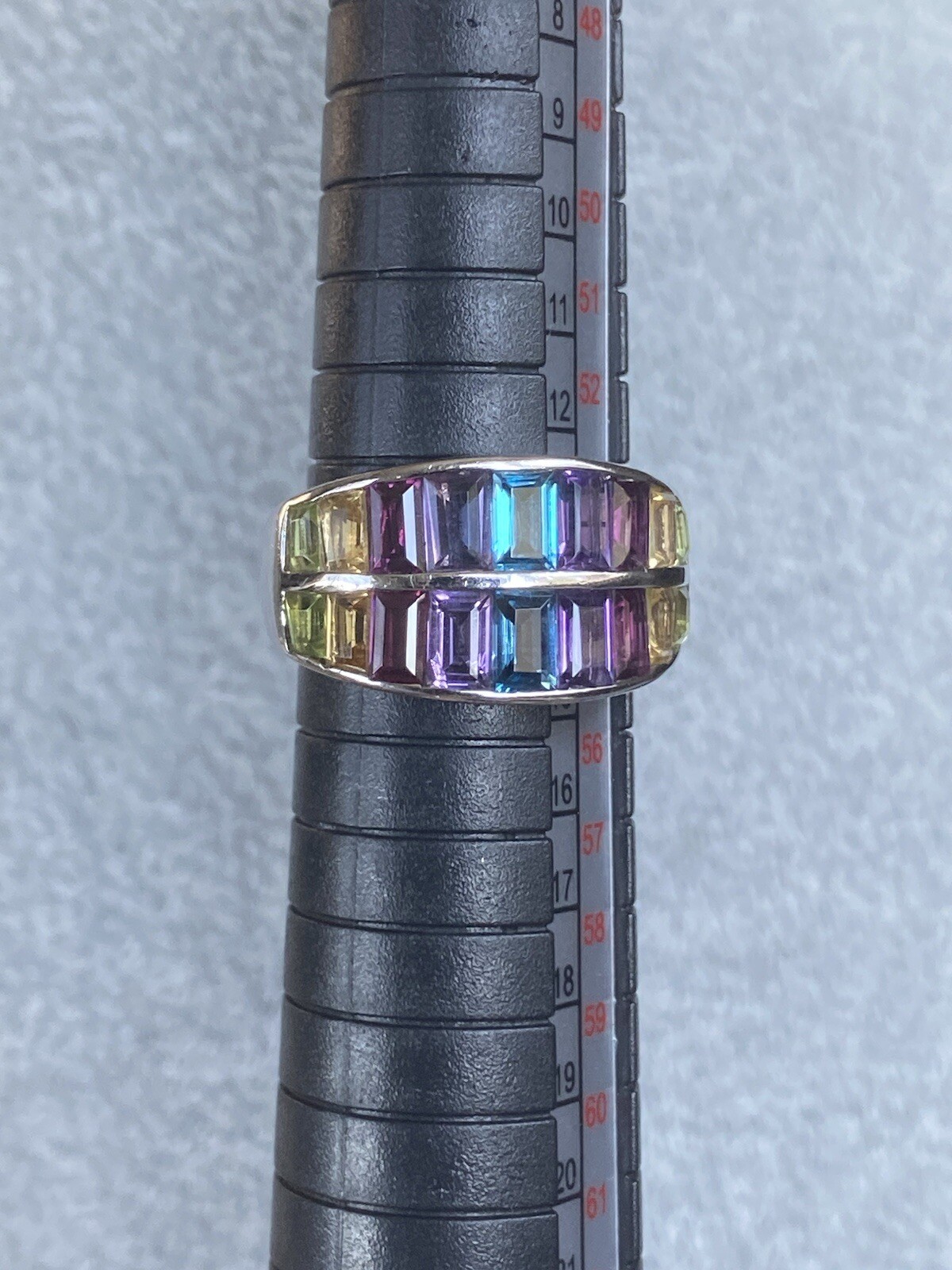 Multi Gemstone Ring Sterling Silver 925 Double St… - image 8