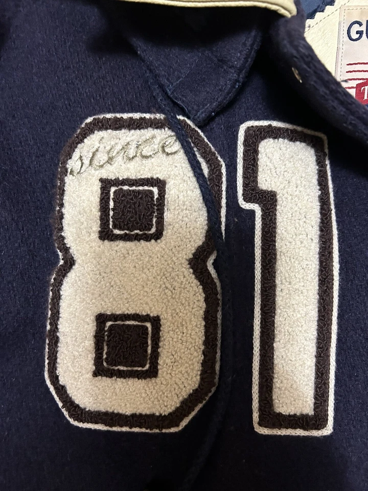 Chaqueta de bombardero de cuero Guess vintage talla L años 90 lana leyendas universitarias Letterman Foto 4 de 4