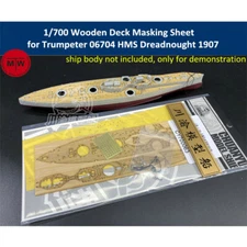 1/700 Wooden Deck Masking Sheet for Trumpeter 06704 HMS Dreadnought 1907 Model