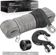 Nilight 1/4 Inch x 50 Feet Winch Rope Synthetic Winch Line Cable Universal