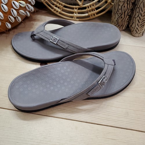 Chanclas para mujer Vionic 11/43 Tide Patty ortopédicas soporte para arco hebilla marrón - Imagen 13 de 13