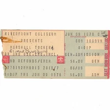 MARSHALL TUCKER & CLIMAX BLUES BAND Concert Ticket Stub 6/9/78 CINCINNATI OHIO