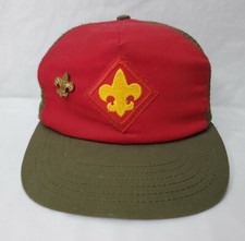 Vintage Boy Scouts Of America Hat Mesh Snapback BSA With Pin Made In USA