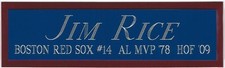 JIM RICE BOSTON RED SOX NAMEPLATE AUTOGRAPHED SIGNED BASEBALL-BAT-JERSEY-PHOTO