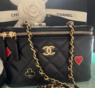 New CHANEL 23C MONTE CARLO CASINO CHARMS Vanity Gold Black