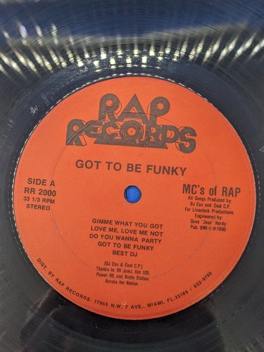 MC'S OF RAP "GOT TO BE FUNKY" 1990 VINYL LP ALBUM 10 TRACKS RR-2000 ~RARE~ HTF - Picture 5 of 7