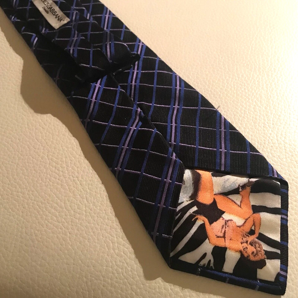 "Corbata vintage Dolce Gabbana pinup disco PEEK-A-BOO 58 por 4""" Foto 3 de 4