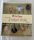 Cocktail Picks Glass Top Sea Shells Royal Hawaiian Tiki Bar Set Of 6 — photo 1