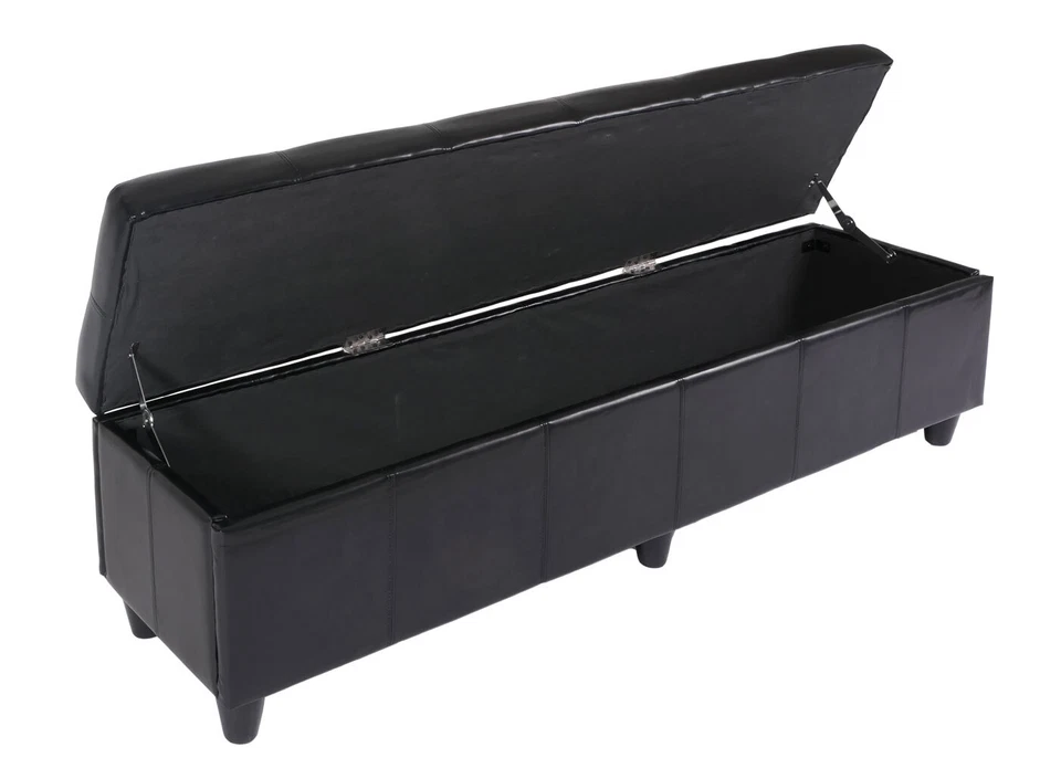 Aufbewahrungs-Truhe Sitzbank Bank Kriens XXL, Kunstleder, 180x45x45cm - Bild 3 von 4