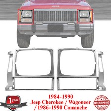 Headlight Bezel Trims Chrome For 1984-1990 Jeep Wagoneer Cherokee Comanche Headlight Bezel Trims Chrome For 1984-1990 Jeep Wagoneer Cherokee Comanche