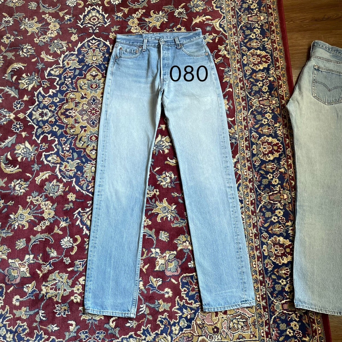 RARE VTG 90s Levi's 501 Jeans Blue Light Wash Straight Leg