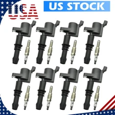 Pack 8 Spark Plugs & Ignition Coils For Ford F-150 5.4L Mustang 4.6L FD508 DG511