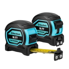 DURATECH 2PC Magnetic Tape Measure 16FT Fractions 1/8 Retractable Measuring Tape