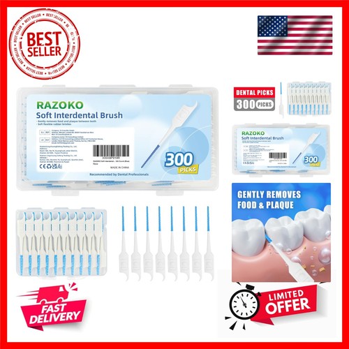Soft Interdental Brushes Original, Dental Picks for Cleaning Teeth, Disposabl...